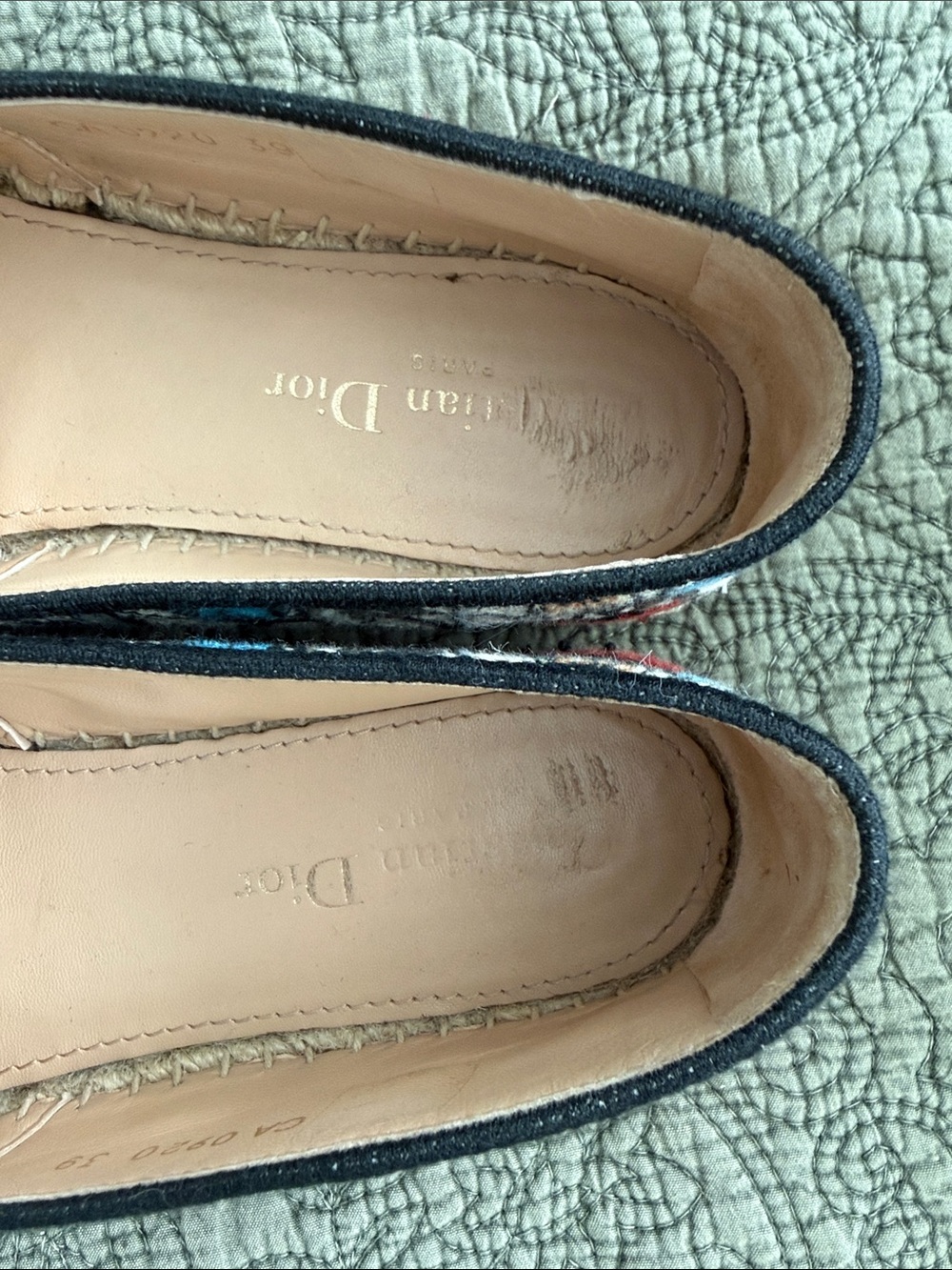 Dior Women's Floral Embroidered Espadrilles in Multicolor Size 39 / 9 US - Picture 5 of 8